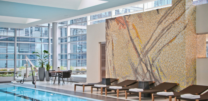Artaic abstract orange yellow mosaic loews chicago glass pool mosaic blogimage